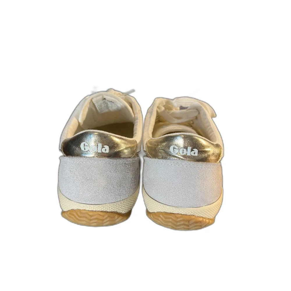 Gola Classics Women's Badminton Sneakers in Off White/Gold, US 9